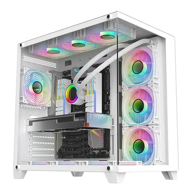 Sate K897 Tempered Glass Panel Full View Desktop ATX / 4 FAN / White GAMING CASE Sate K897 Tempered Glass Panel Full View Desktop ATX / 4 FAN / White GAMING CASE